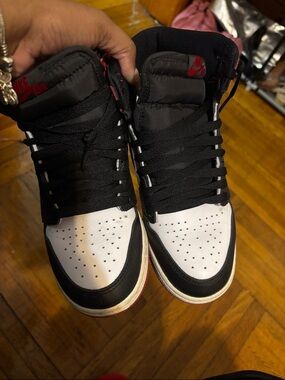 Jordan Kids Black White and Red High-Top Sneakers